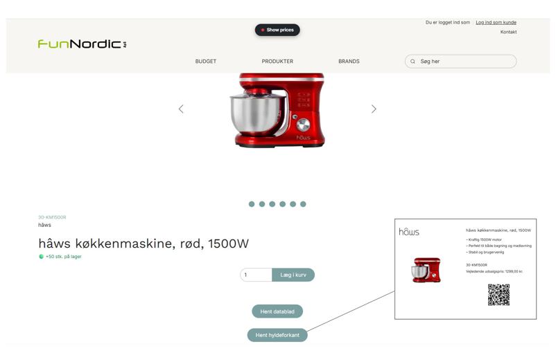 Køkkenmaskine hyldeforkant Fun Nordic B2B webshop